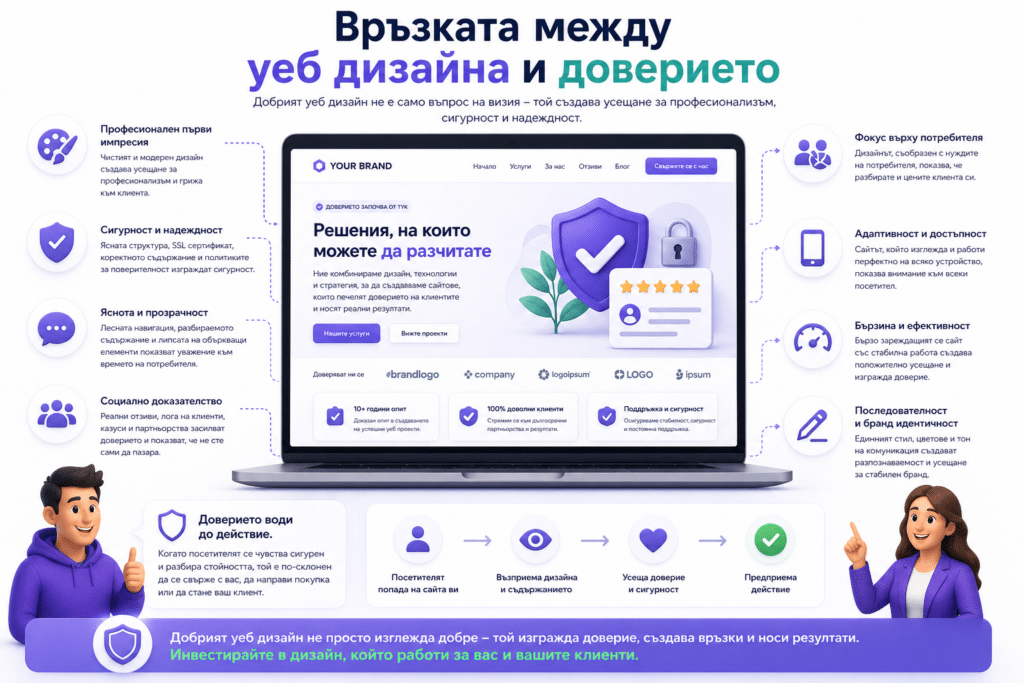 Уеб дизайн, който продава, не само изглежда добре 4 Връзката между уеб дизайна и доверието