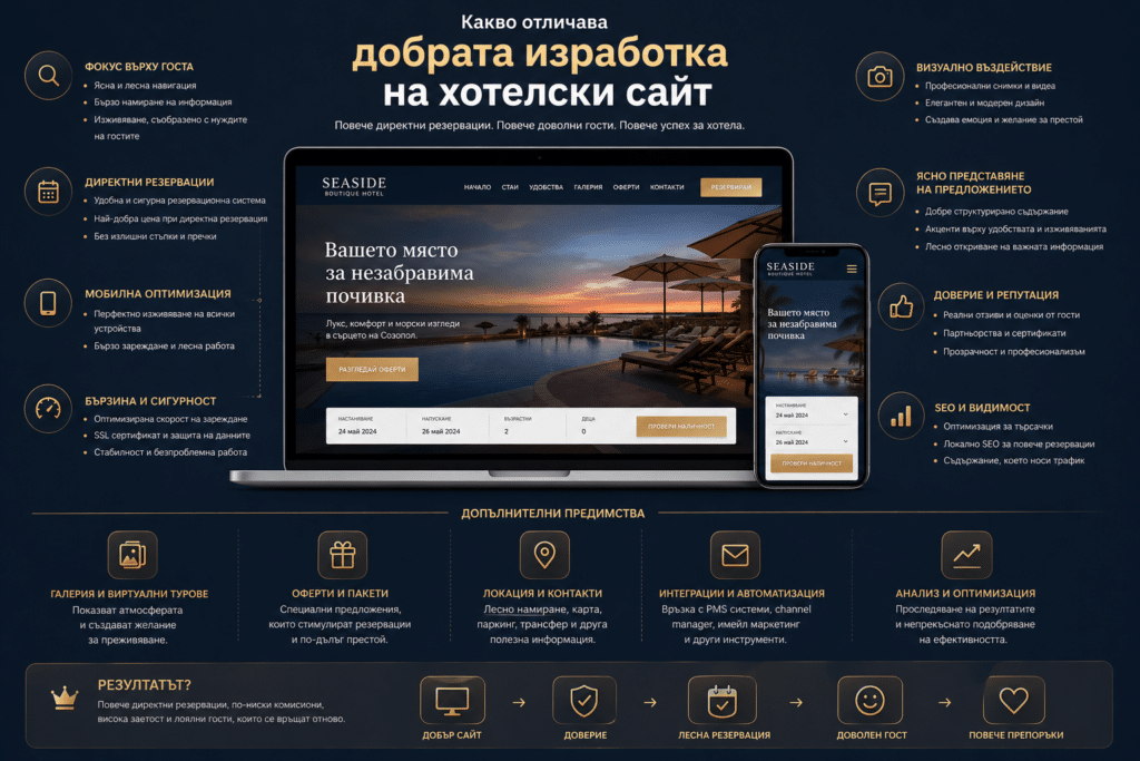 Изработка на хотелски сайт с реални резервации 2 Какво отличава добрата изработка на хотелски сайт