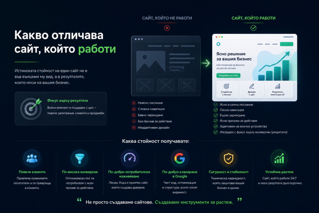 Изработка на сайт, който носи резултати 3 Какво отличава сайт, който работи