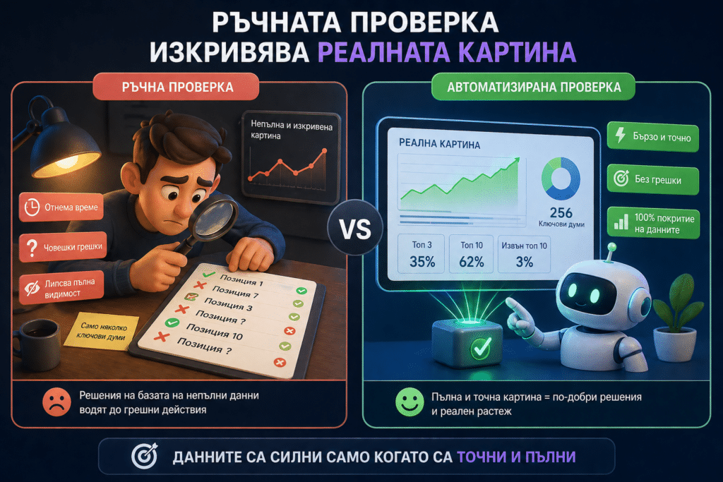 Защо не е добре сами да си търсите рекламите в Google 2 Ръчната проверка изкривява реалната картина