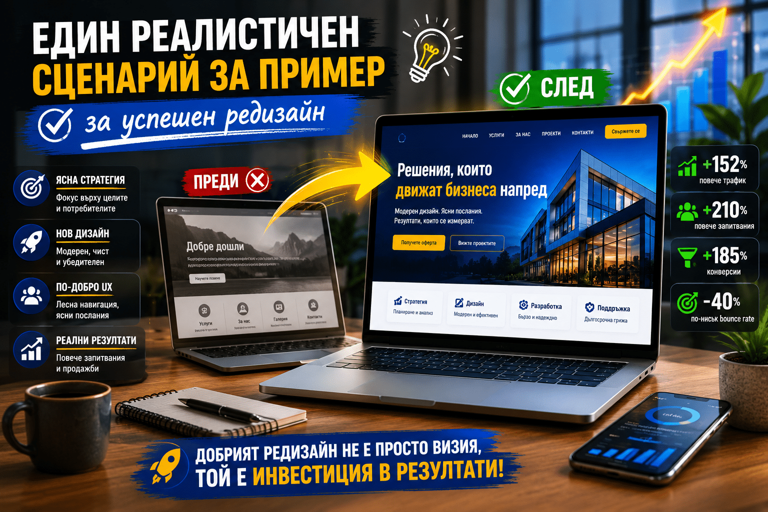 Пример за успешен редизайн, който продава 2 Един реалистичен сценарий за пример за успешен редизайн