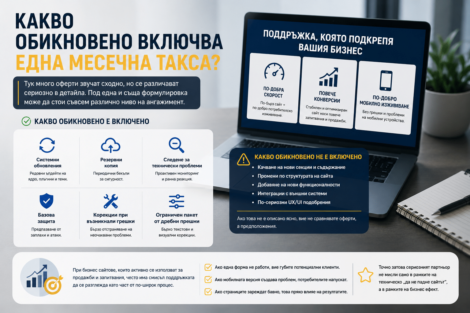 Цени за поддръжка на сайт - какво плащате 2 Информация за месечни такси и услуги